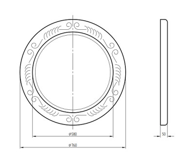 Зеркало для ванной подвесное Migliore CDB 75 30584 золото округлое
