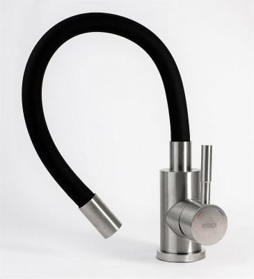 Кухонный смеситель ESKO Snake K44 B нерж сталь черный с гибким изливом