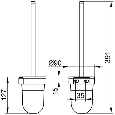 Туалетный ершик Keuco City.2 02764 010100 хром настенный