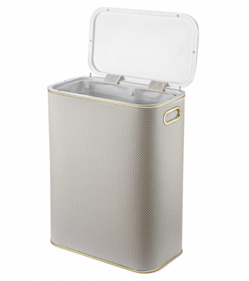 Geralis NRWG-B Ромб корзина для белья белая, кант золото, стандарт