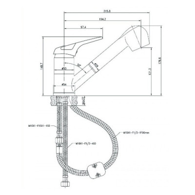 Смеситель для кухни Kaiser Safira 22066, хром