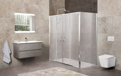 Душевой уголок BelBagno UNIQUE-AH-21-150/180-90-P-Cr прямоугольный 150x90x190 см. хром