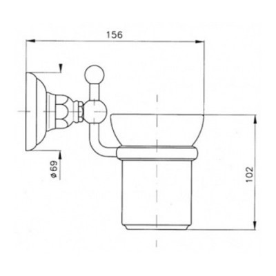Nicolazzi Classica 1488 GB стакан керамика к стене, золотая латунь