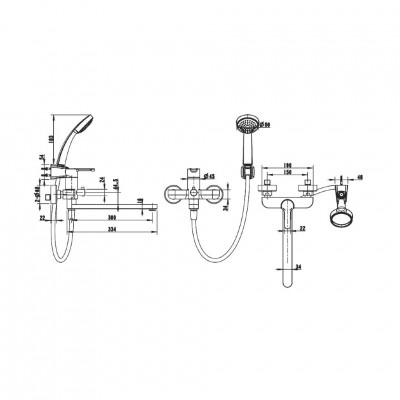 Bravat Stream F63783C-LB смеситель для ванны с душем, хром
