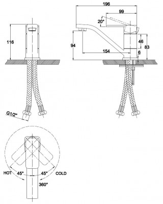 Смеситель на раковину Kaiser Sonat 34010-4 White белый