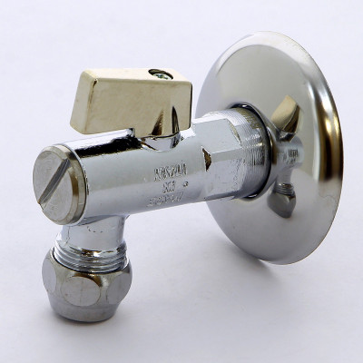 Кран угловой с фильтром, розеткой и соединителем для медной трубки хромированный ITAP 10х1/2" (906 1/2')