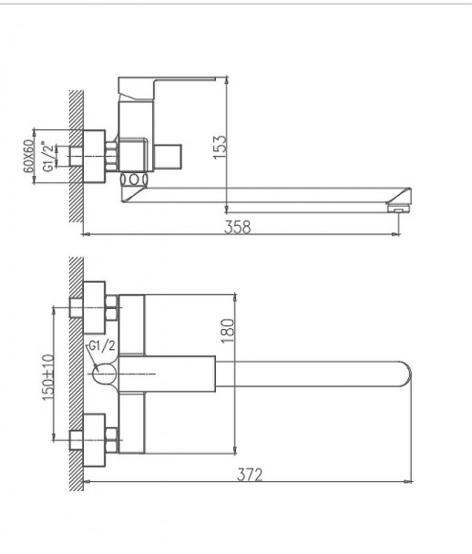 Смеситель для ванны Haiba HB22191 универсальный (латунь) хром