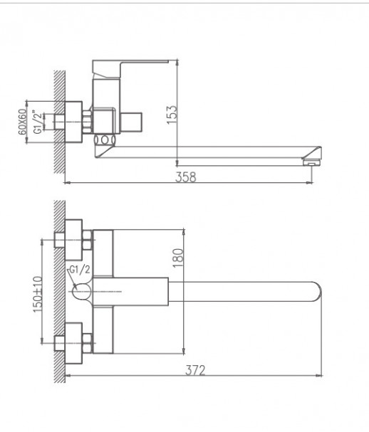 Смеситель для ванны Haiba HB22191 универсальный (латунь) хром