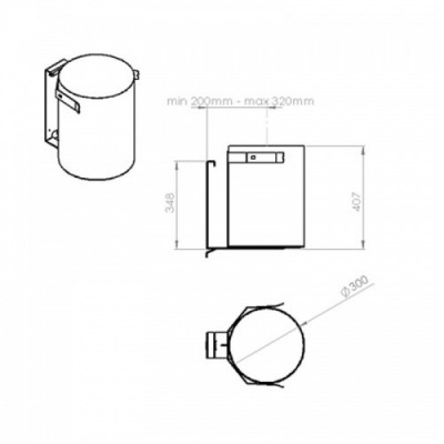 MERIDA KWM101.R ведро для мусора, монтируемая под столешницу, 30 л (матовое)