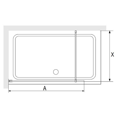 Душевая перегородка RGW Walk In WA-012B 90 35101290-84 черный стекло прозрачное