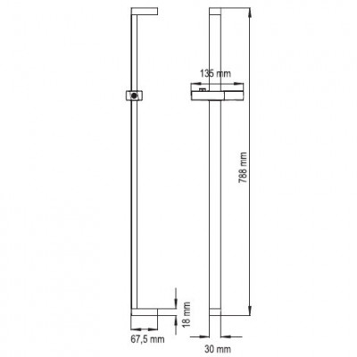 WasserKRAFT A037 штанга для душа, 79 см, хром