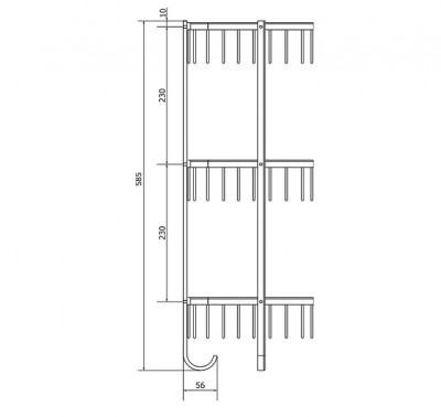 VERAGIO Gifortes Cromo BASKET VR.GFT-9067.CR полка-решетка угловая тройная, хром, 21 x 21 х h58,5 см