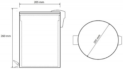 Мусорное ведро Bemeta Graphit 156315013 антрацит матовый