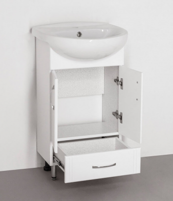 Тумба Style Line Эко Стандарт 9/1 Б 50 см с раковиной напольная, бел (ЛС-00000096)