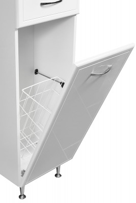 Шкаф-пенал в ванную Stella Polar Концепт 36 SP-00000146 с бельевой корзиной белый