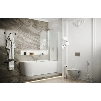 Шторка для ванны 90 см Ambassador Bath Screens 16041118 прозрачное п-ль хром