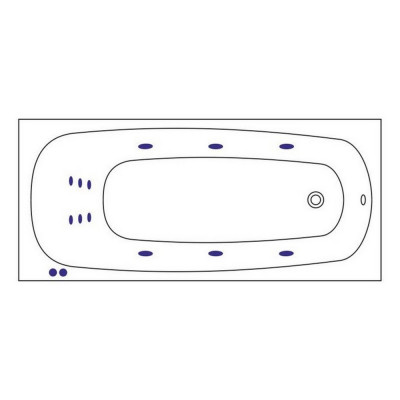 Ванна прямоугольная с гидромассажем WHITECROSS Layla 180x80 "LINE" золото (0102.180080.100.LINE.GL)