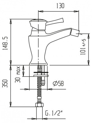 Смеситель для биде Cezares Giubileo GIUBILEO-BSM1-02