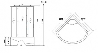Душевая кабина Niagara Ultra NG-911-01 115x115х220 см высокий поддон