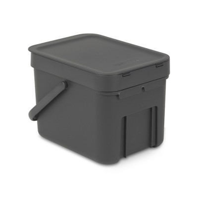Brabantia Sort & Go 109720 ведро для мусора встраиваемое 6 л, цвет - серый