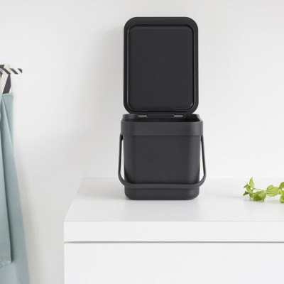 Brabantia Sort & Go 109720 ведро для мусора встраиваемое 6 л, цвет - серый