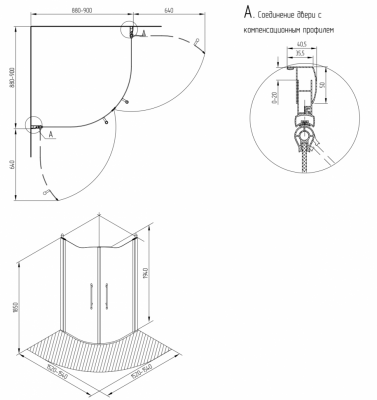 MIGLIORE DIADEMA 20420 душевая кабина, бронза/матовое стекло