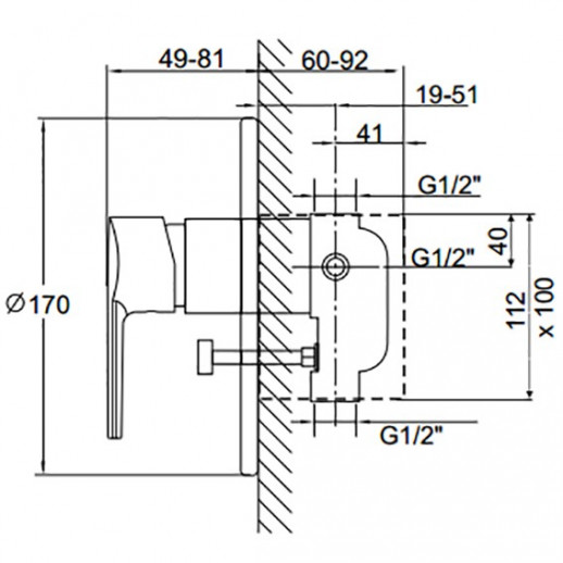 Kaja SIGNUM 41452-C смеситель для ванны, наружная часть для Kaja 30310, хром