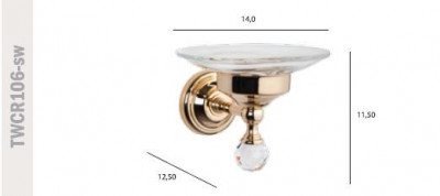 Tiffany World Crystal TWCR106oro/sw мыльница подвесная стеклянная, золото/сваровски