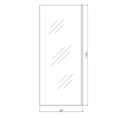 Шторка на ванну 60х140 см Maretti Marta MA41F6014098-560, профиль черный матовый/тонированное стекло