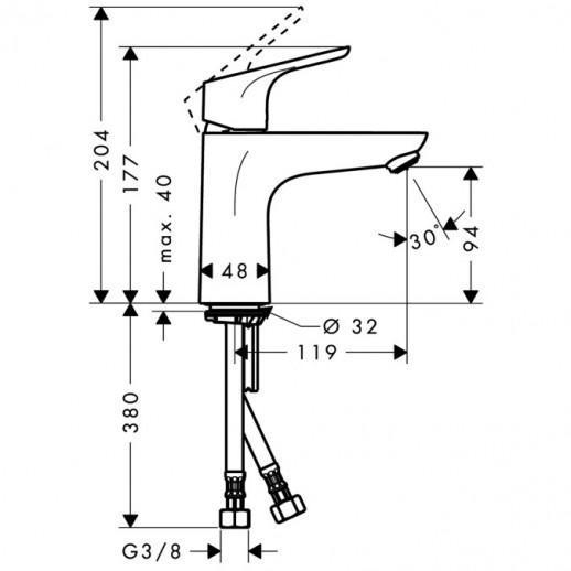 Hansgrohe Focus 31517000 смеситель для раковины без д/к, хром