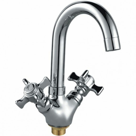 Двухвентильный смеситель для кухни Haiba HB4524 (латунь) хром