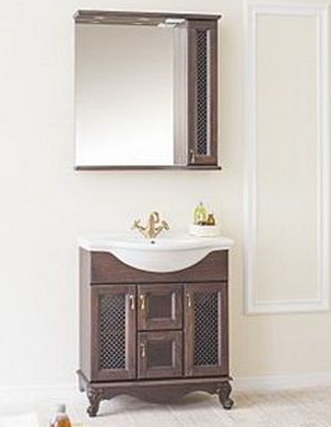 Аллигатор-мебель Валенсия 85 комплект мебели для ванной (тумба решетка + зеркало), массив бука