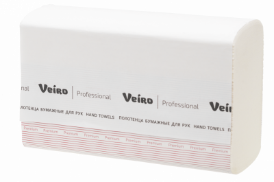 Полотенца для рук Z-сложение (растворимые в воде) Veiro Professional Premium, 2 сл, 200 л, белые