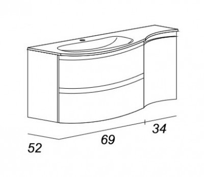 Тумба под раковину CEZARES VAGUE 104 Rovere tabacco