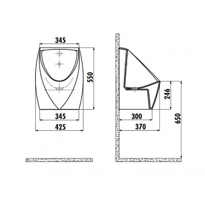 Писсуар Creavit TP645-00CB00E-0000 подвесной белый