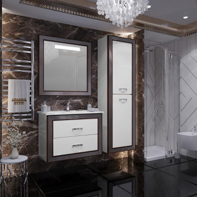 Opadiris Карат 50 пенал, белый/серебрянная патина