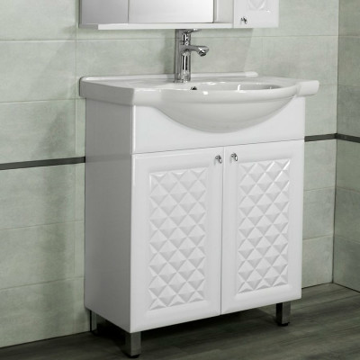 Тумба под раковину Style Line Канна 75 ЛС-00002283 белый глянец напольная