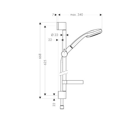 Hansgrohe Croma 100 Vario/Unica’C Shower Set 27772000 душевой гарнитур 65 см, хром