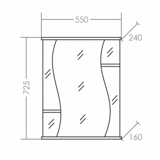 Зеркальный шкаф СаНта "Лира-550" свет
