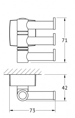 Крючок поворотный тройной FBS Esperado ESP 047, хром