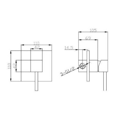 KorDi Black Line Edition KD 4909 - D46 Black смеситель для душа встраиваемый, черный матовый