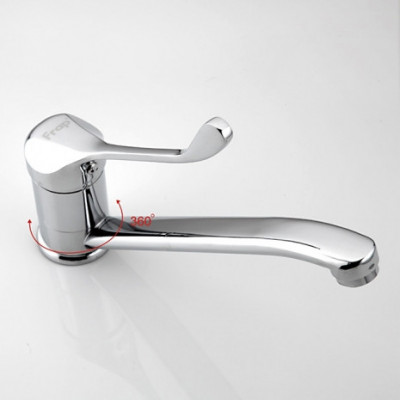 Локтевой Смеситель Frap для кухни однорычажный поворотный хром (F4254)