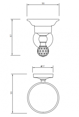 MIGLIORE Amerida SWAROVSKI 16593 мыльница настенная, золото