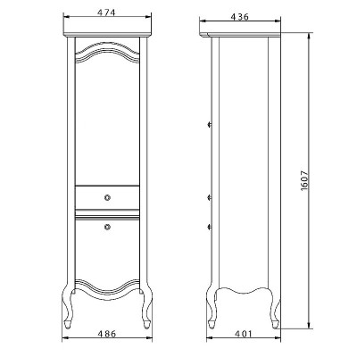 Шкаф пенал в ванную Migliore Impero 48 L 26650 орех