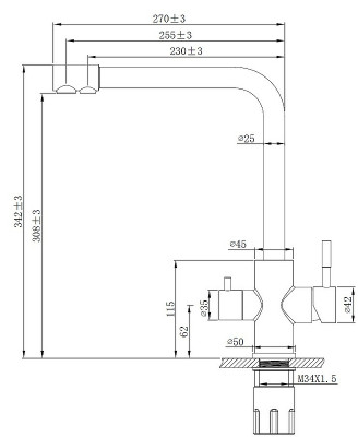 Кухонный смеситель ESKO K24 нерж сталь