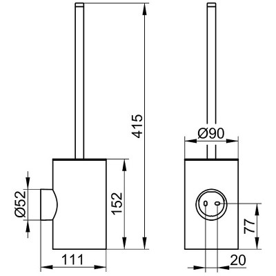 Туалетный ершик Keuco Collection Reva 12864 379000 черный матовый настенный