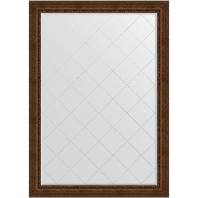 Зеркало настенное Evoform ExclusiveG 192х137 BY 4515 с гравировкой в багетной раме Состаренная бронза с орнаментом 120 мм