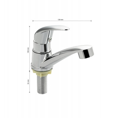 Кран на одну воду шаровый, хром, из высокопрочного пластика АБС, хром, BRIMIX (0755)