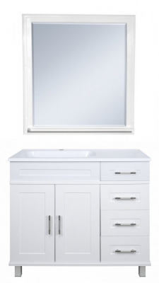 Тумба под раковину Misty Купер - 90 с 4 ящ. белая матовая левая (П-Куп01090-0124ЯЛ)