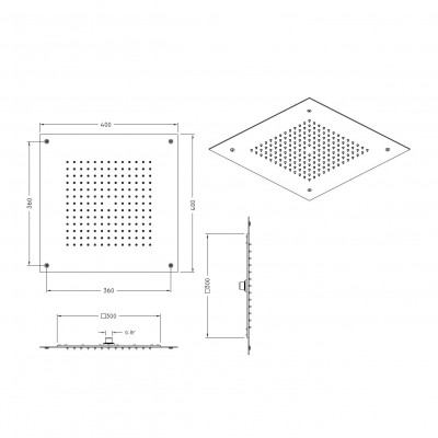 Верхний душ Graffio KINGS KI412NEO, черный